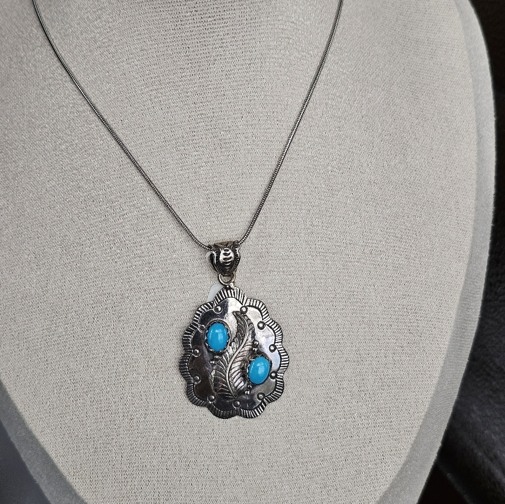 Native American Style Sleeping Beauty Necklace in Sterling Silver NWT! - Picture 2 of 5